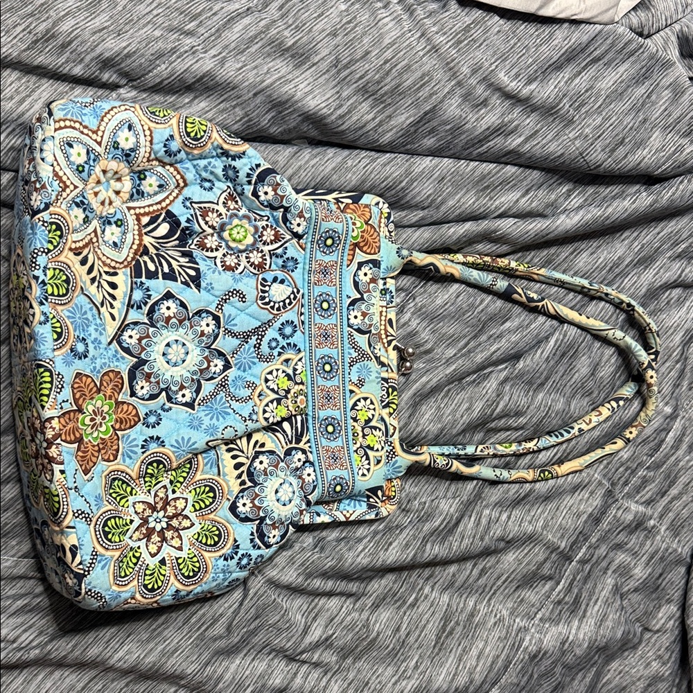 VERA BRADLEY Quilted Floral Tote Bag in Light Blue